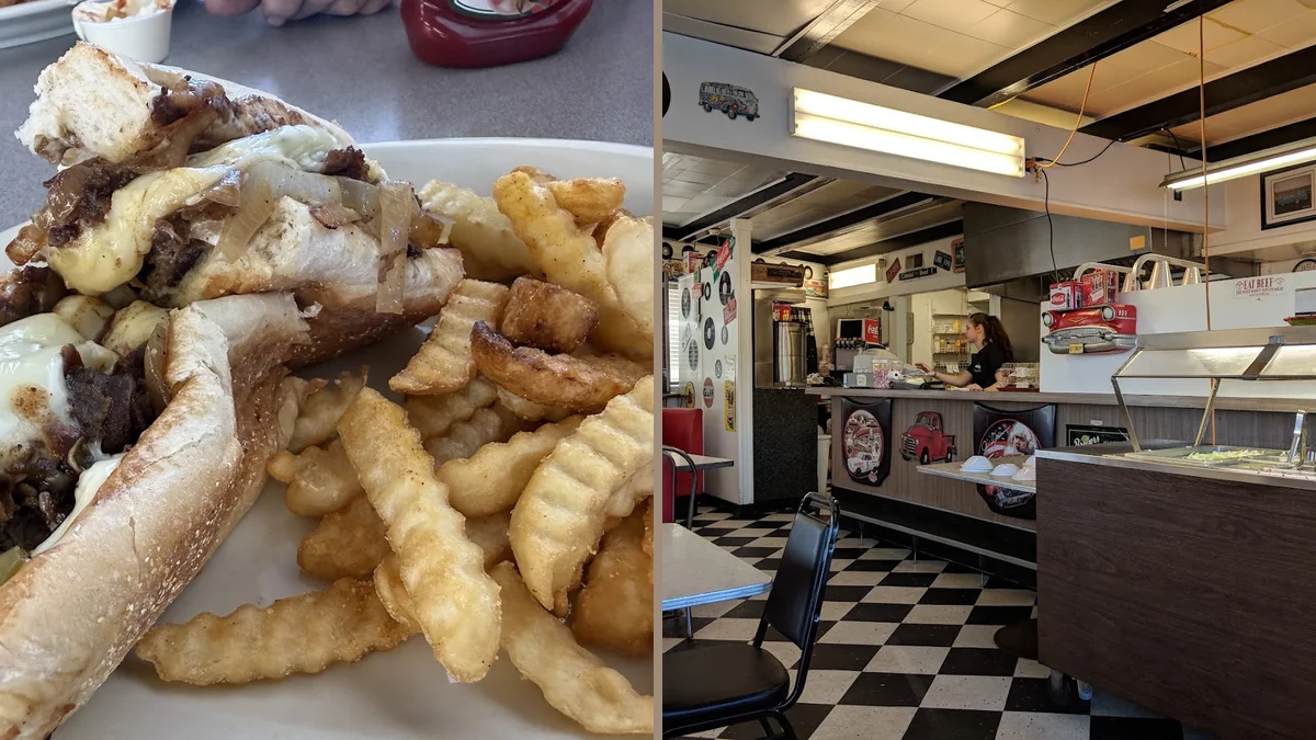 Small-town diner-style dining area with a clean layout.